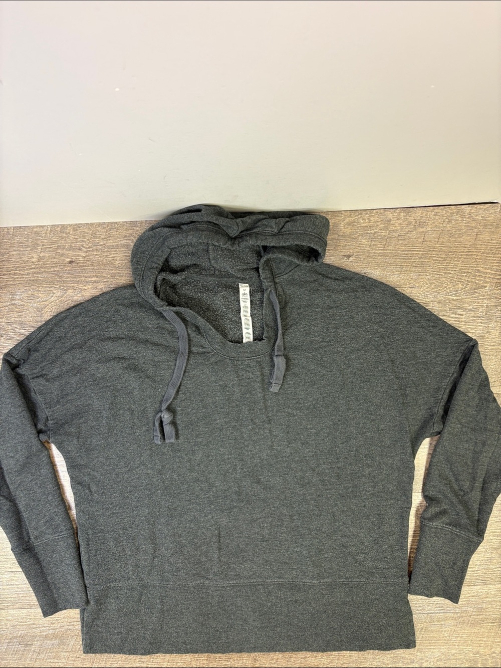 Alo Yoga Gray Modal Blend Oversized Pullover Hoodie Sweatshirt Size Medium
